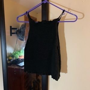 Black Smocked Tee